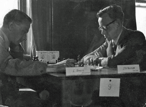 Liam Breen v Joseph Keenan during an unknown tournament in the 1950s