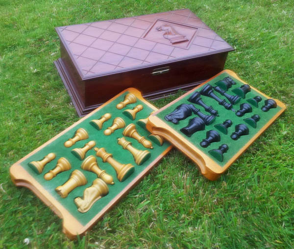 All participants at the 1966 Havana Olympiad received hand carved wooden chess such as this one belonging to Paul Cassidy