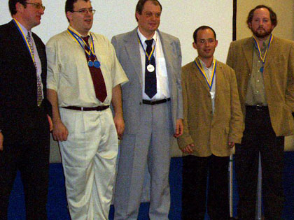 ETC 2005, silver medalists Israel (Gelfand, Sutovsky, Erenburg, Avrukh, Smirin)