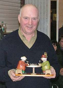 Jack Lowry with his gift from Dresden, presented to him by members of the Kilkenny club who had played for Ireland at the Dresden Olympiad
