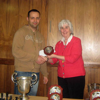 Leinster Championships - Balazs Bedi (Challengers) receives his prize