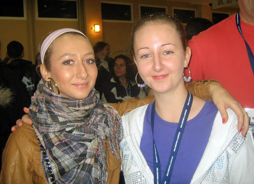 Khanty Mansiysk Olympiad - Sarah-Jane Hearne (right) with the Irish team's local guide Dasha
