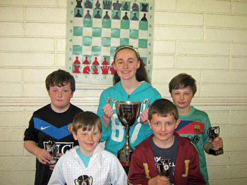 Elm Mount, winners of the O'Donnell Cup (L to R): Shane Melaugh, Philip Grehan, Liza Fitzsimons, Gavin Melaugh and Naoise MacGowan
