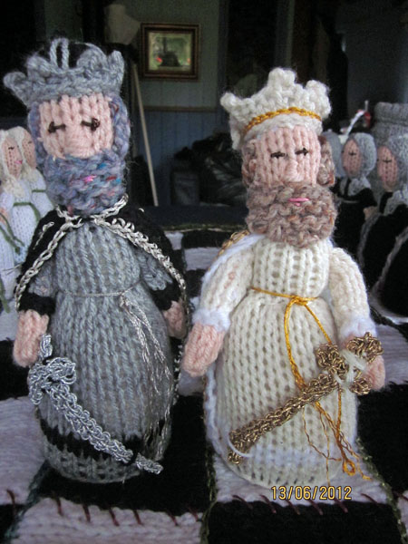 Knitted chess set by Edwina Corcoran