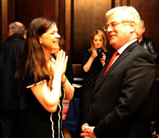ICU Public Relations Officer Úna O Boyle and an Tánaiste Eamon Gilmore; Comórtas Fichille Cúige Laighean in the Mansion House (during Garry Kasparov's visit to Ireland).