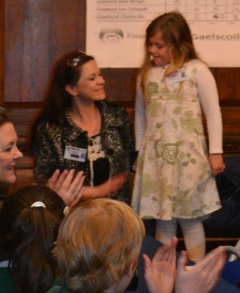 7 year old Admira honoured in the Mansion House during Garry Kasparov's visit to Ireland