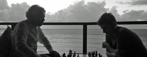 Business magnate, Richard Branson (left), fan of the game of chess