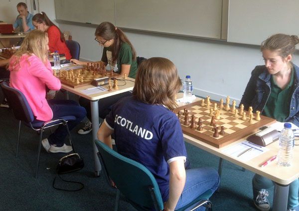 Glorney-Gilbert, Gilbert Cup, last round, Scotland 1-2 Ireland (furthest away, from left): Catherine Hearne, Anastasija Manojlovic, Alice O'Gorman