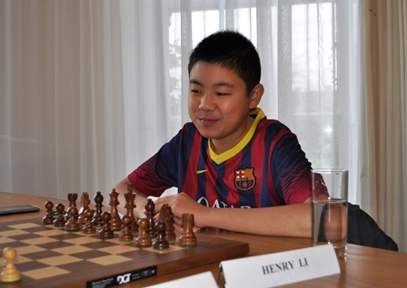 Henry Li on board one, about to play Mark Hebden at Kilkenny